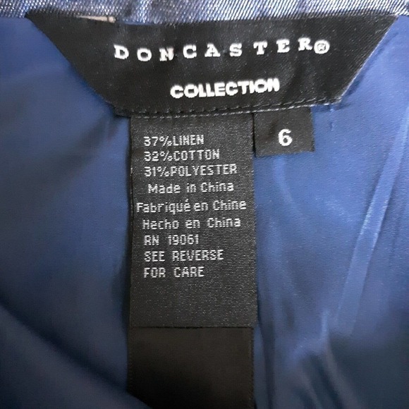 DONCASTER Shimmering Blue Knee Length Skirt Womens Size 6 Linen Blend - Picture 11 of 11